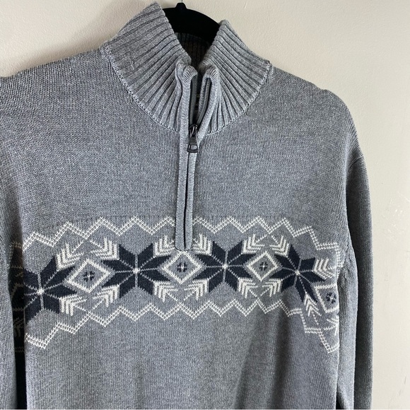 Weatherproof Vintage Men's Snowflake Quarter Zip Sweater Heather Gray Size‎ S - Picture 4 of 12